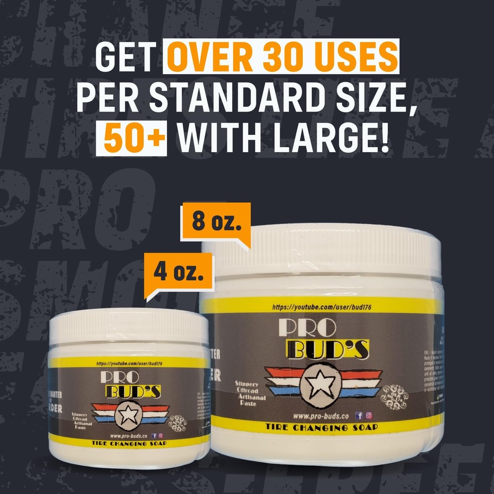Pro Buds Tire Changing Paste - Peerless Lubrication Tire Mounting Paste for Q...