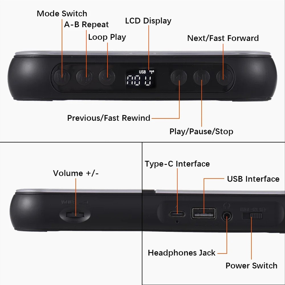 Rechargeable Blue Tooth Speaker Multi Functional CD Player Desktop/USB Portable