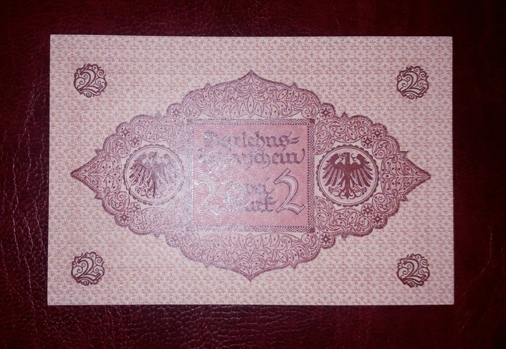 German 2 mark banknote, 1920 year, unc