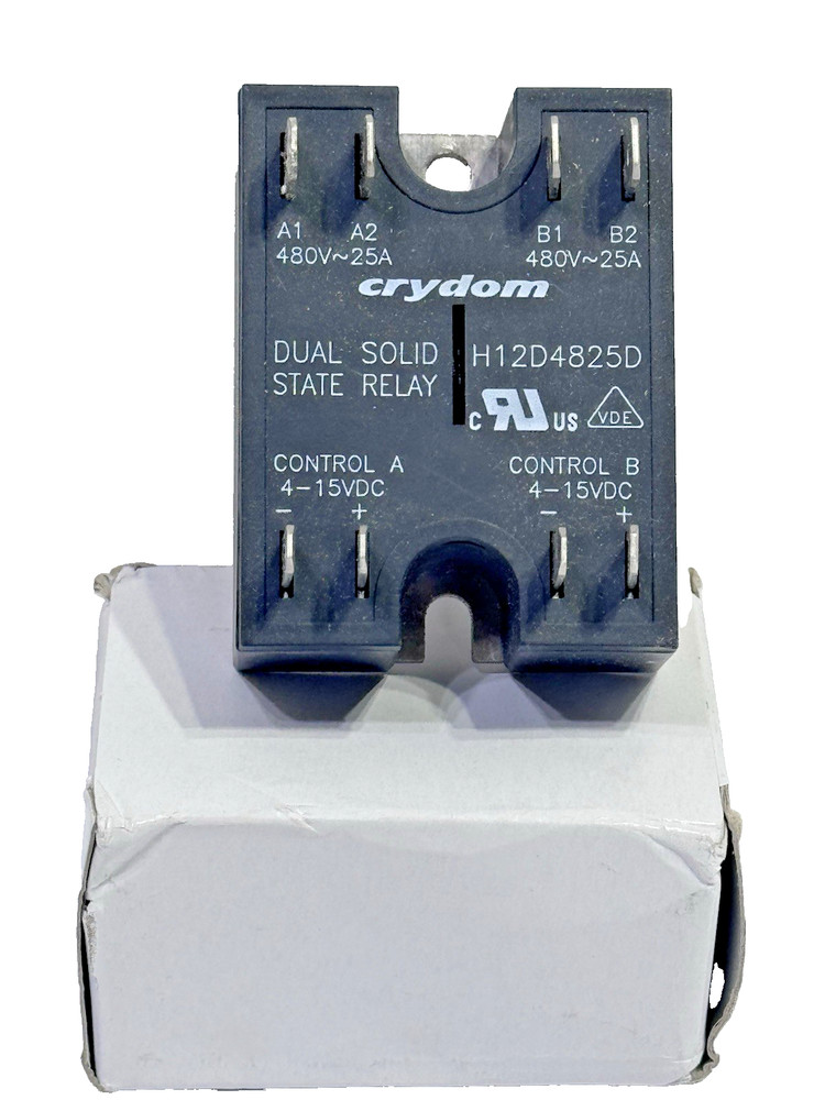 Crydom H12D4825D Dual Solid State Relay 480V 25A 4-15VDC Panel Mount
