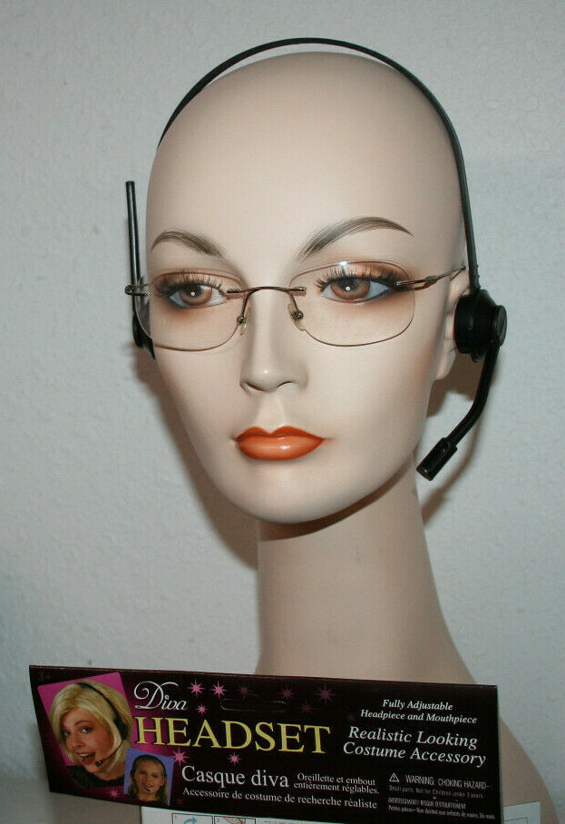 Diva Headset Microphone theatrical pop celebrity non function costume stage prop