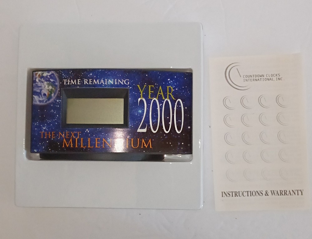 Vintage Year 2000 Countdown Clock with Instructions and Original Box.