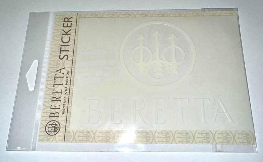 Beretta® Logo Window Decal Sticker – White