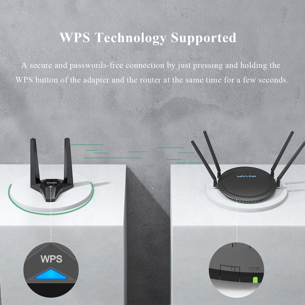 WAVLINK USB3.0 WiFi Adapter AC1300 Wireless USB Network Adapter for Desktop PC