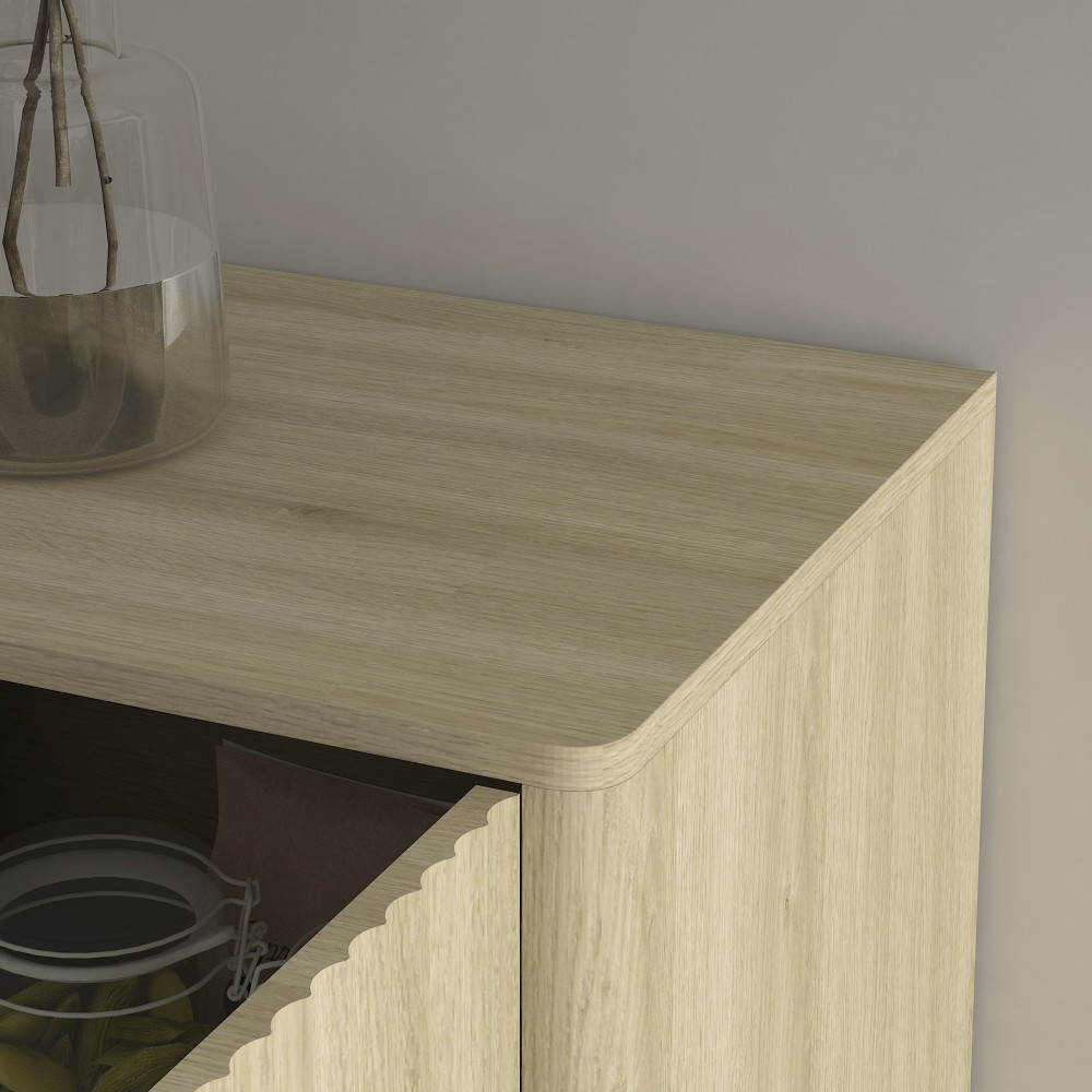 Modern Wood Buffet Cabinet w/ Adjustable Shelves - Large Sideboard Storage