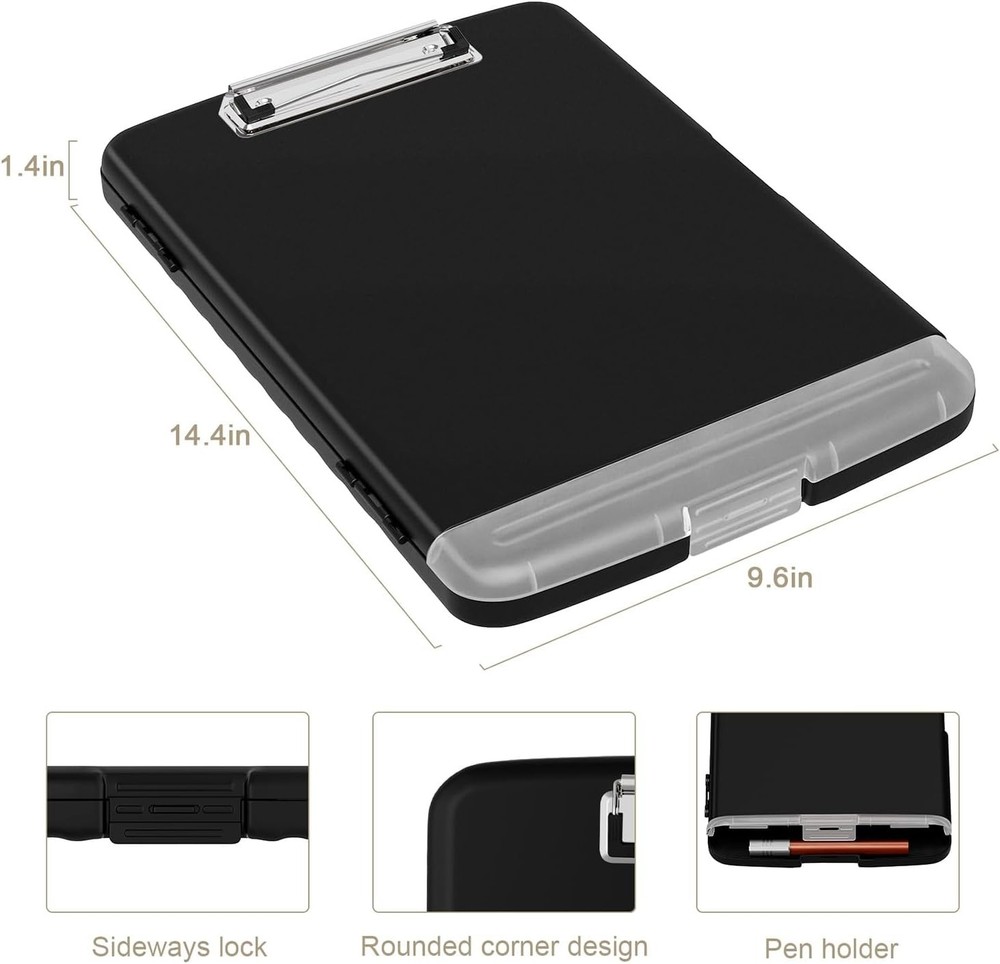 Storage Clipboard Case with Side Opening Letter Organizer