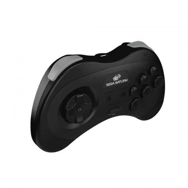 Retro-Bit 2.4GHz V2 Wireless Controller 8-Button Sega Saturn, Genesis Mini Black