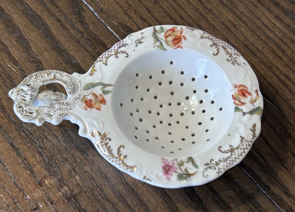 VTG 2pc TEA STRAINER w/ Handle & CUP PROV SXE E.S. GERMANY