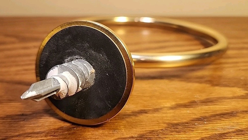 Polished Solid BRASS TOWEL RING 6" Diameter in EXCELLENT CONDITION