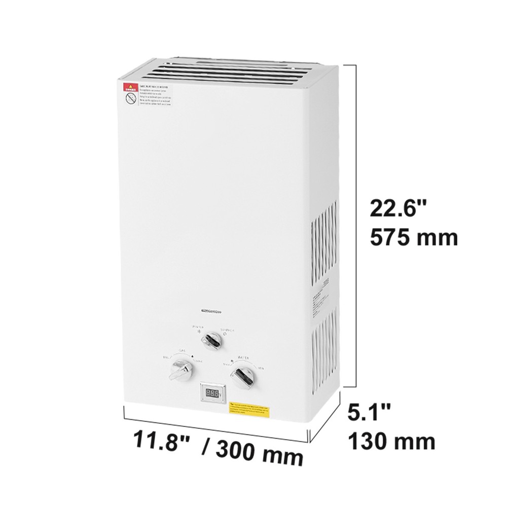 Portable 2.64GPM 10L Propane Tankless Water Heater Instant Boiler RV w/Regulator