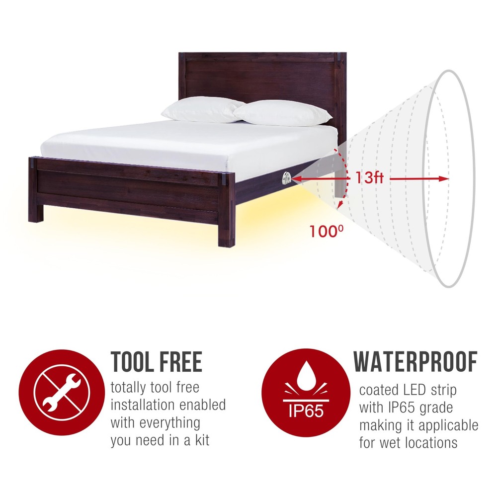 Under Bed Lights Motion Sensor, Motion Activated Bed Lighting,12V Power Adapt...