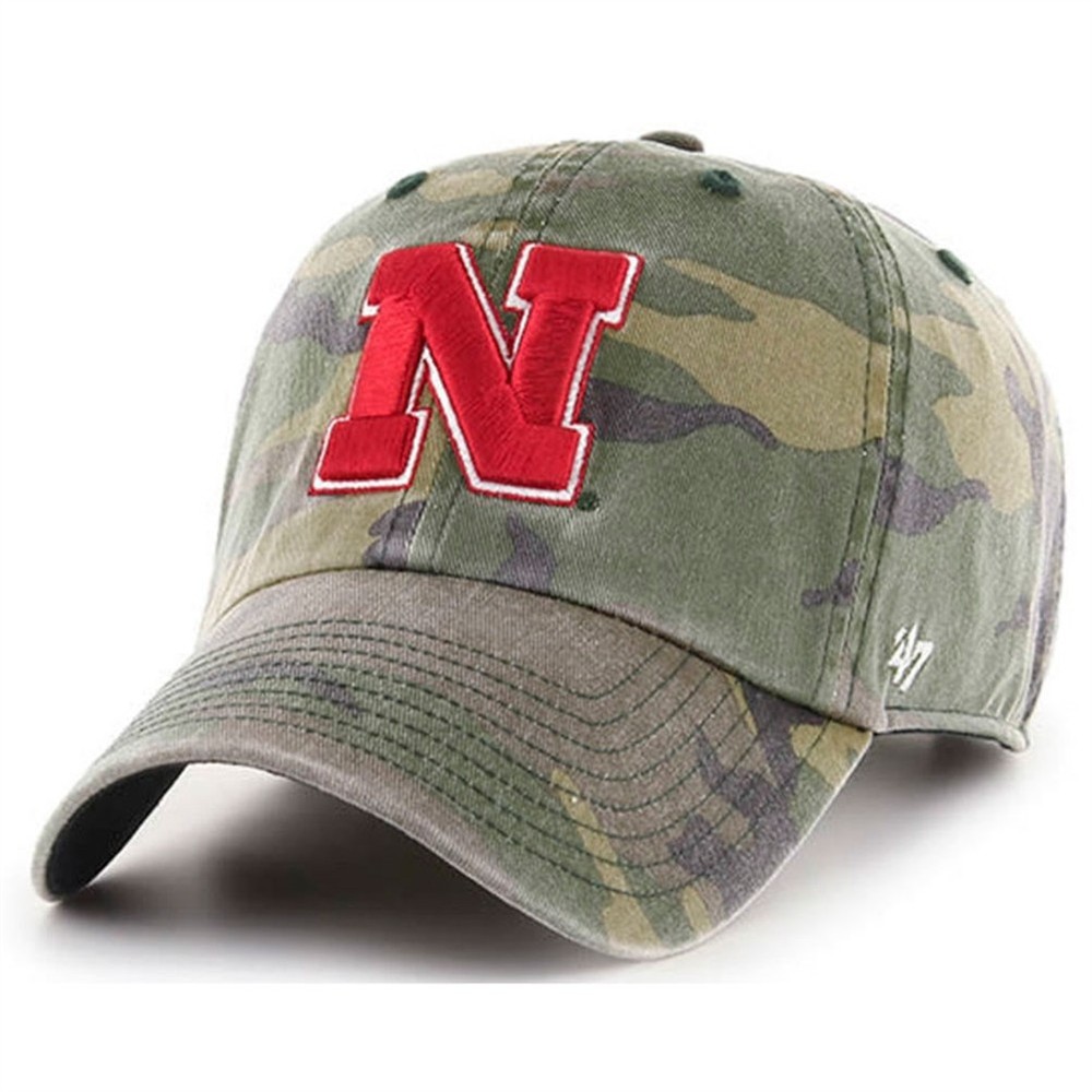 Nebraska Cornhuskers 47 Brand Clean Up Adjustable Hat - Camo