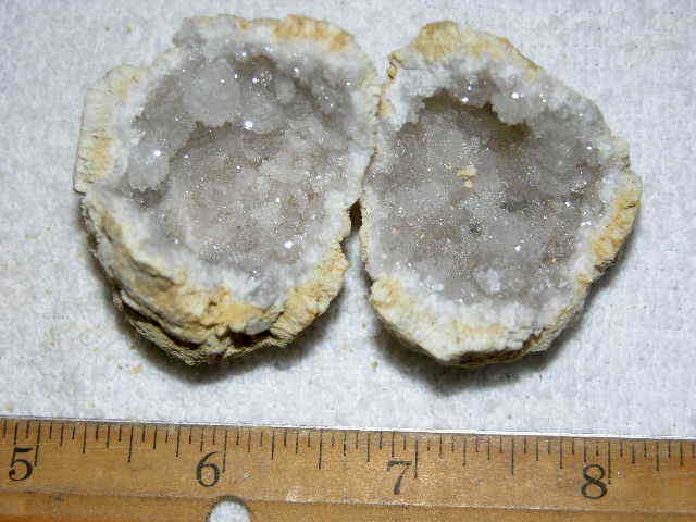 Geode pair opened with crystal centers 2 inch G1