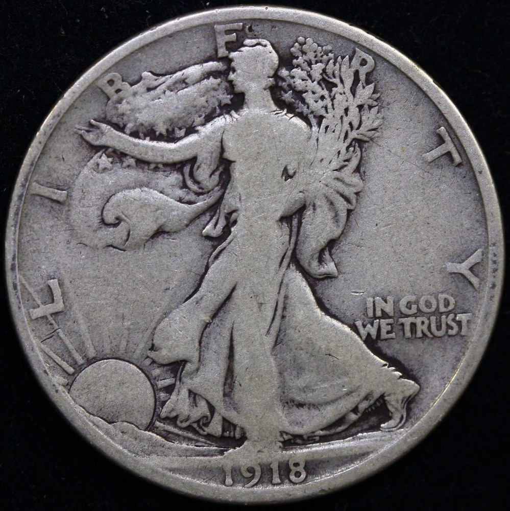1918-S Walking Liberty Half Dollar F #D8