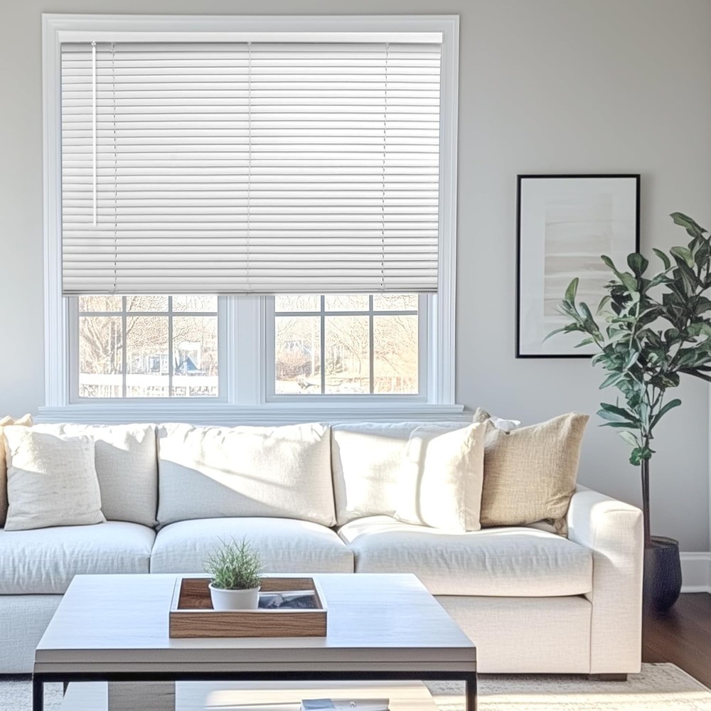 Versatile 12"x72" White Horizontal Mini Blinds - Easy Install & Adjustable Light