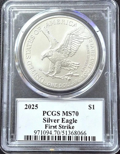 2025 Bullion Silver Eagles PCGS MS-70 Silver Eagle First Strike