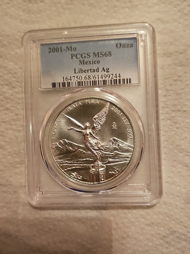 2001 Libertad 1 Oz .999  Pcgs Ms 68