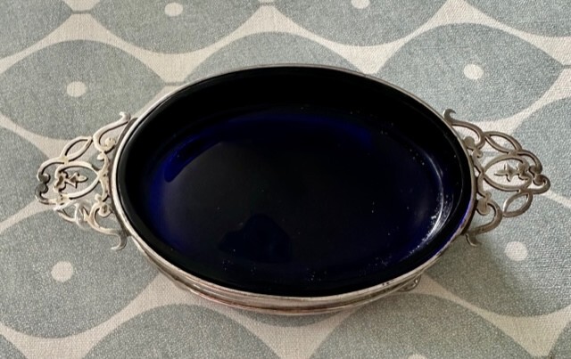 Antique Solid Hallmarked Silver 925 Dish 37g Table Ware 1925 Art Deco Vintage