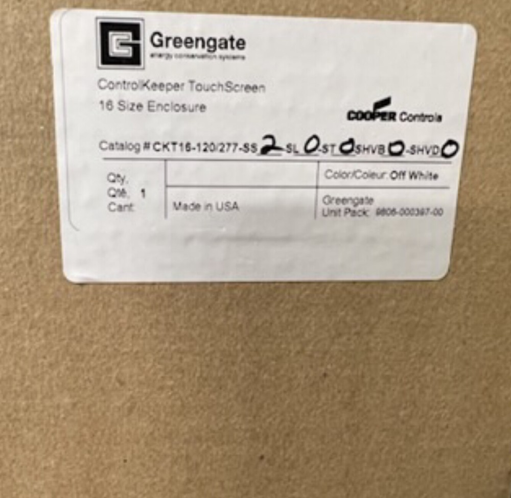 Greengate control enclosure with 8 relays do not includes touch screen