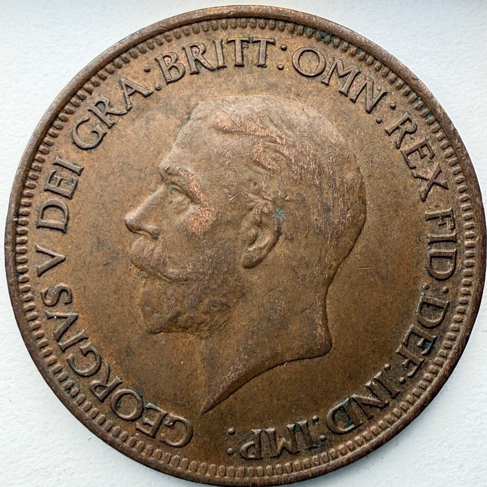 1929 Great Britain Half Penny Bronze Great Condition