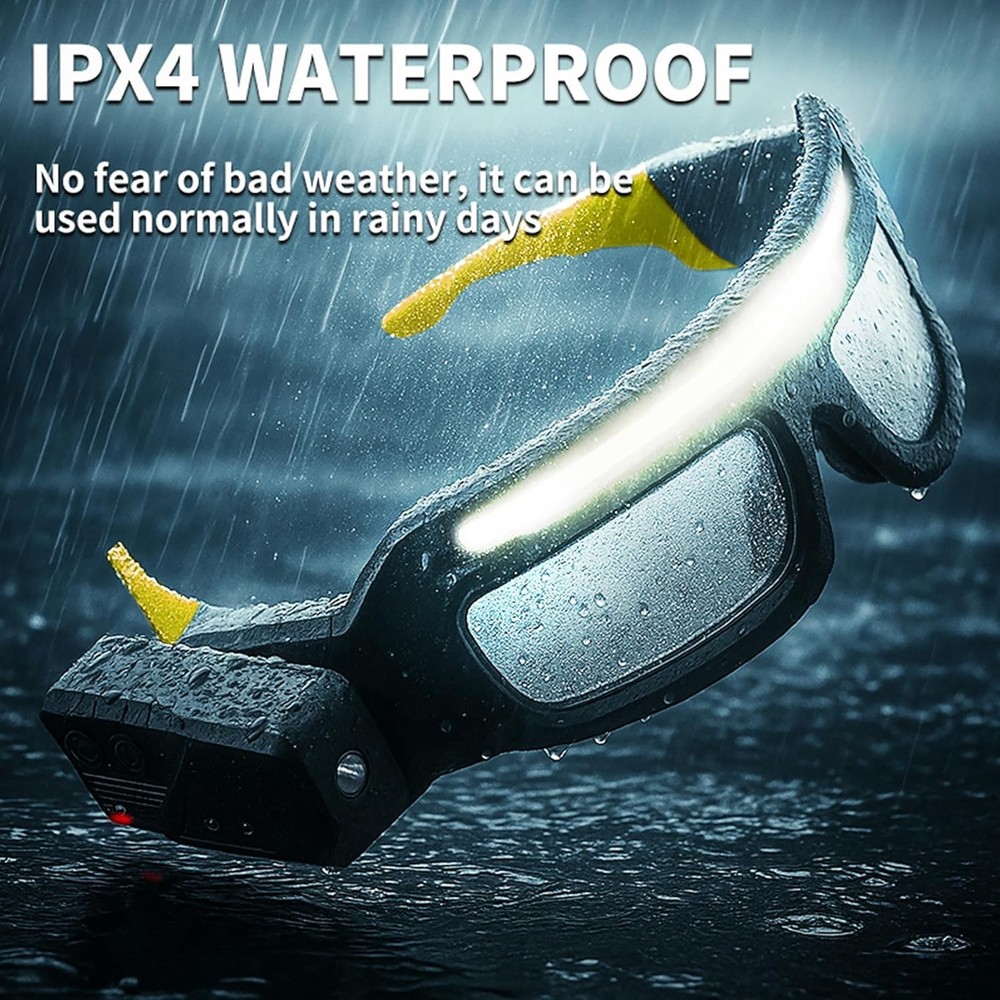 Portable Multi-functional Sensor Headlamp Glasses Light Type-C Rechargeable--