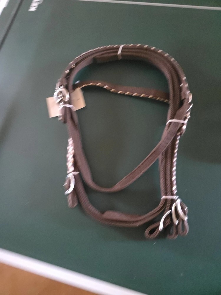 Western Design Patterned Nylon Headstall And Reins