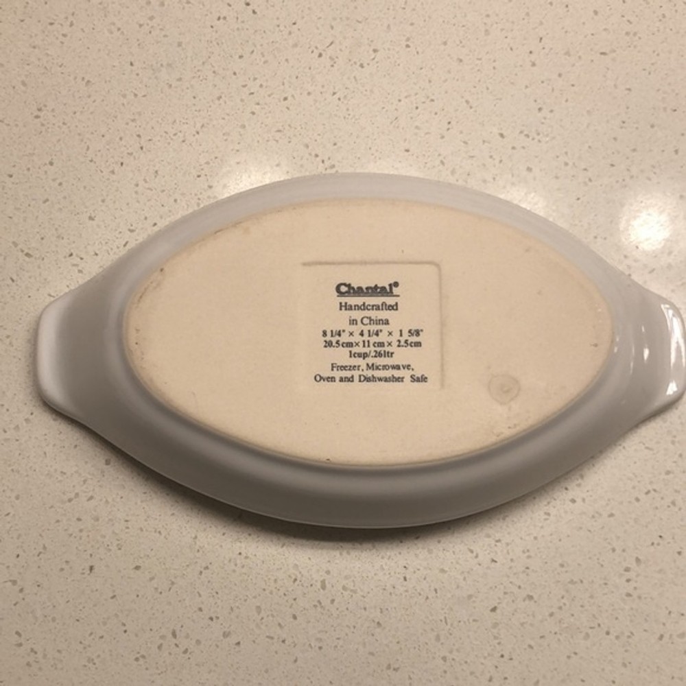 Chantal Small Oval White Ramekin Butter Dish
