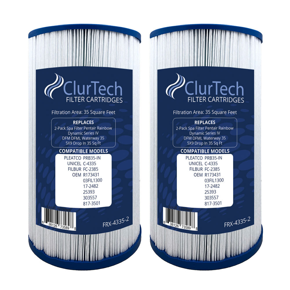 ClurTech Spa Filter 2 pack for Pentair Rainbow Dynamic Series IV Waterway C-4335
