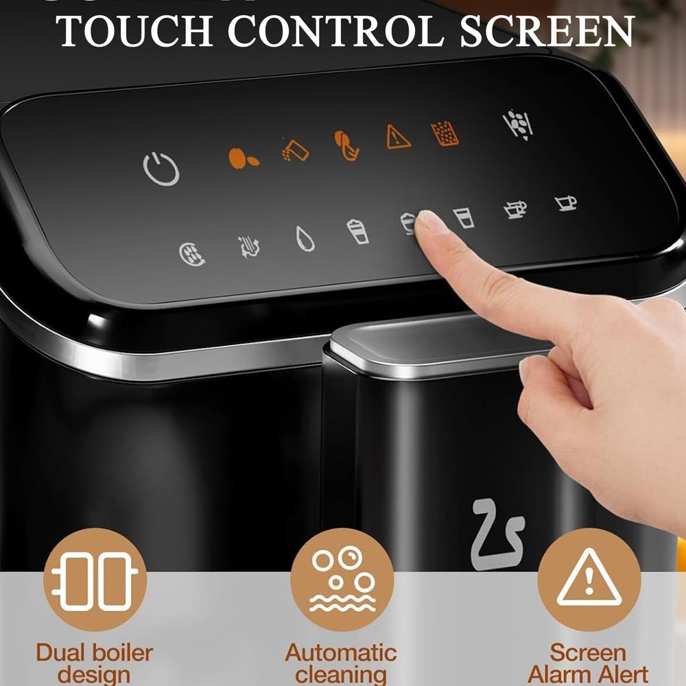 Fully Automatic Espresso Machine, 20 Bar Coffee Machine with Built-In Grinder