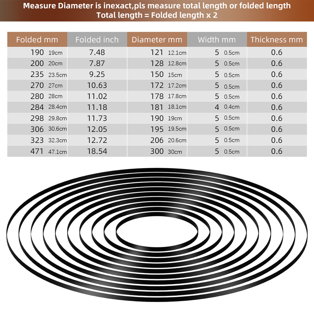 10pcs Turntable Belt 10 Specifications Rubber Belt For Recorders, CD-ROM