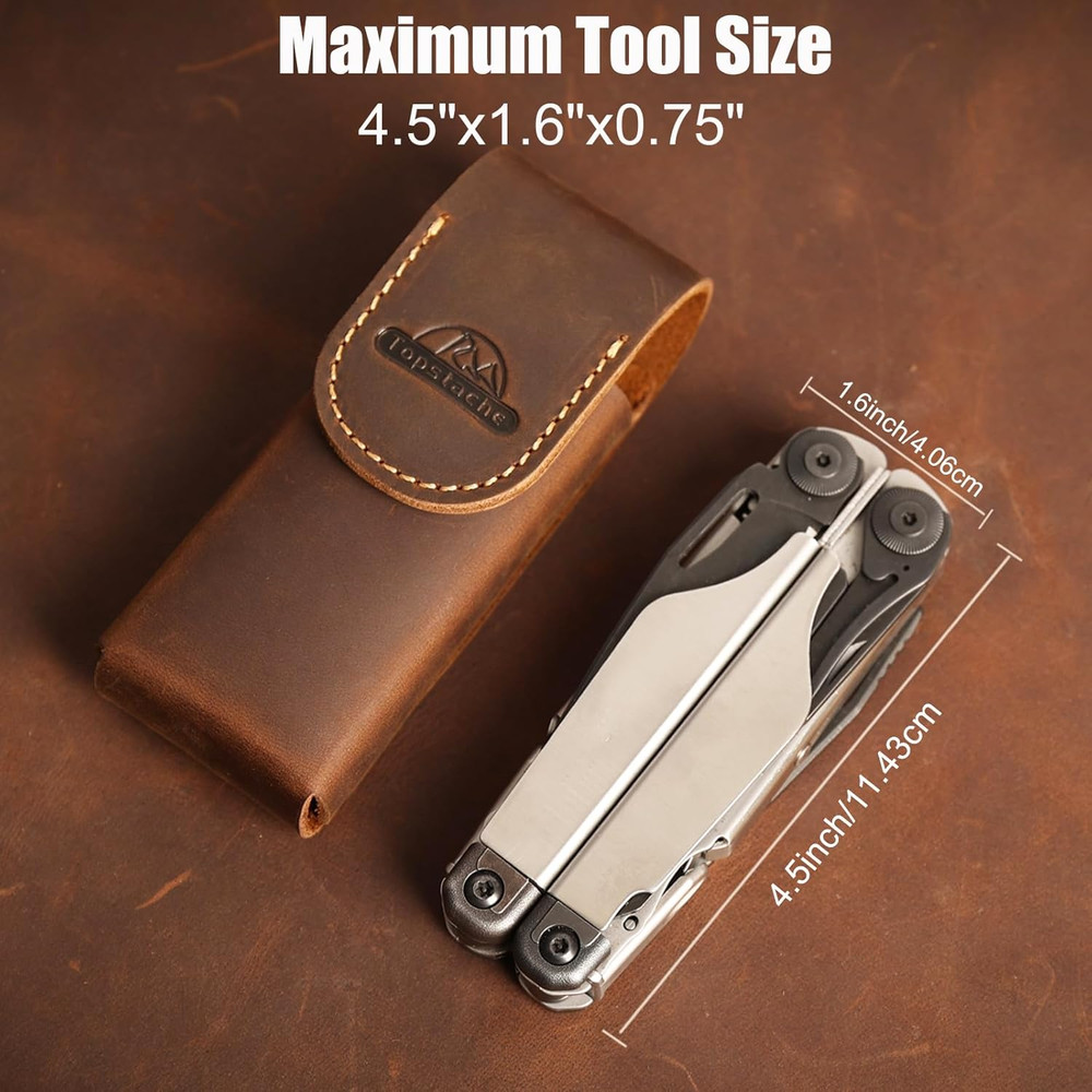 Leather Multitool Sheath - Multitool Holster for Belt - Belt Loop Multitool Pouc