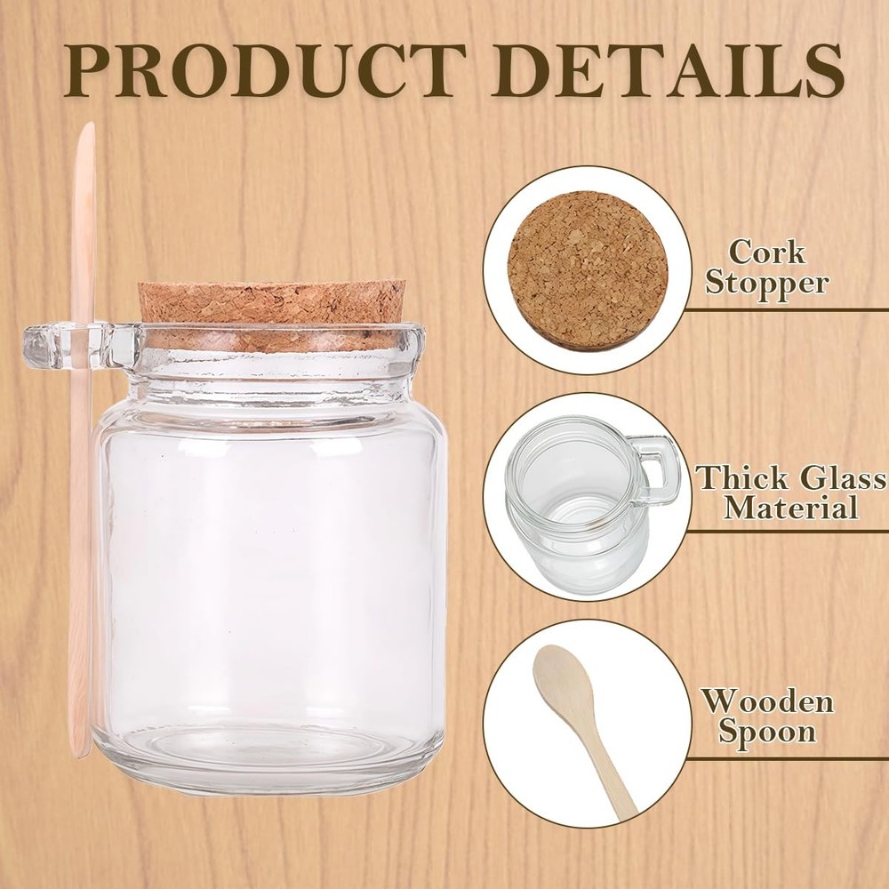 1Pcs 250ml/8.3oz Empty Clear Glass Storage Container Bottle Jars With Cork St...