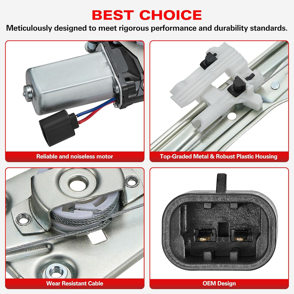 Power Window Regulator with Motor Front Left Driver Side for Fiat 500