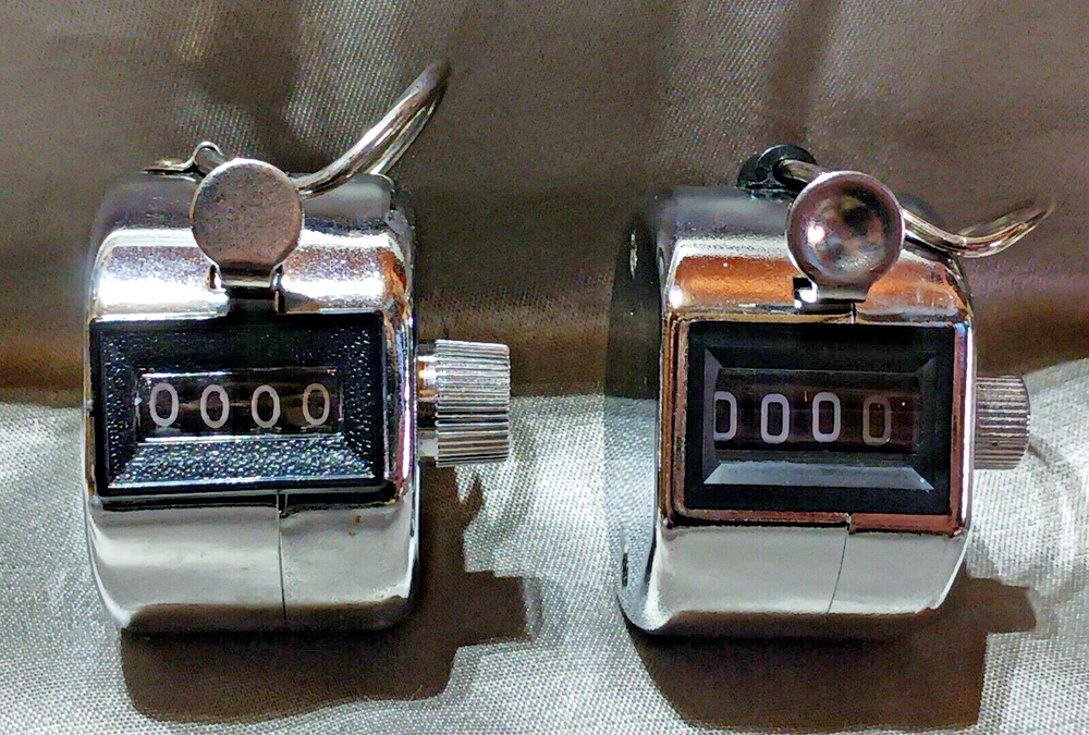 HANDHELD TALLY CLICKER COUNTERS- Set of 2 Pre-Owned