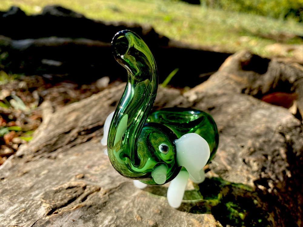 Elephant Glass Pipe Green