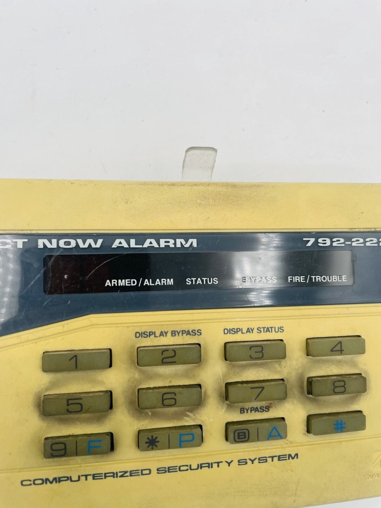 Napco Act Now Alarm Control Keypad Panel Yellow for Computerized Security System