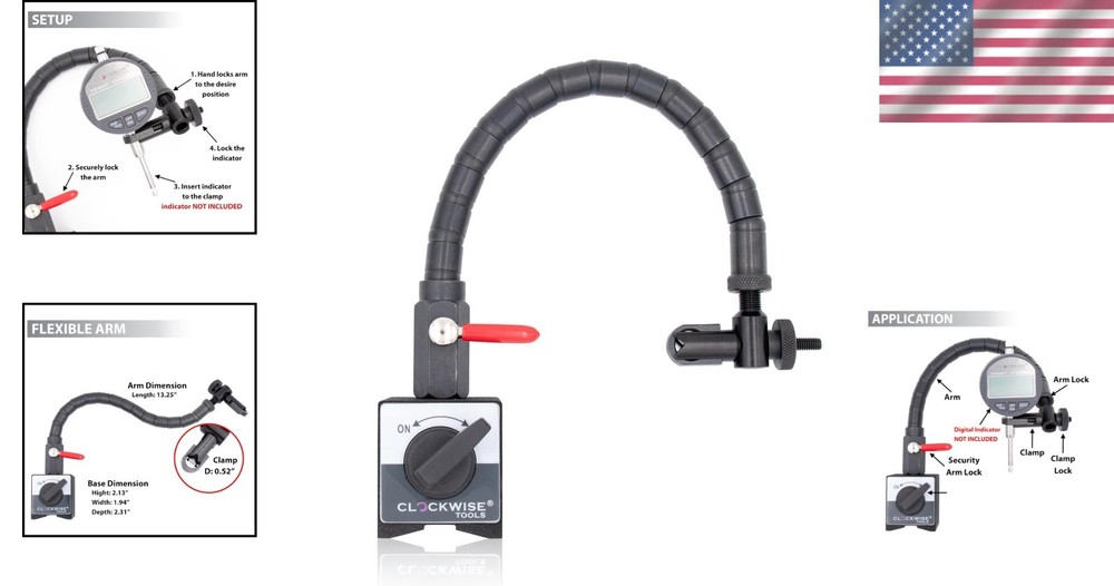 176 lbs Pull Magnetic Base with Versatile Arm - Perfect for CNC Machining Needs