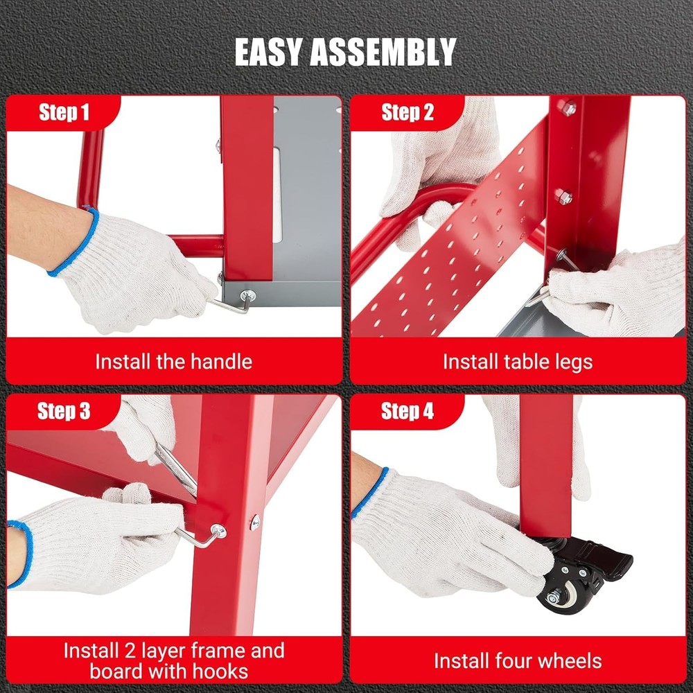 Movable Welding Table 36"x18" 1200lb Welding Workbench Table Portable Work Bench