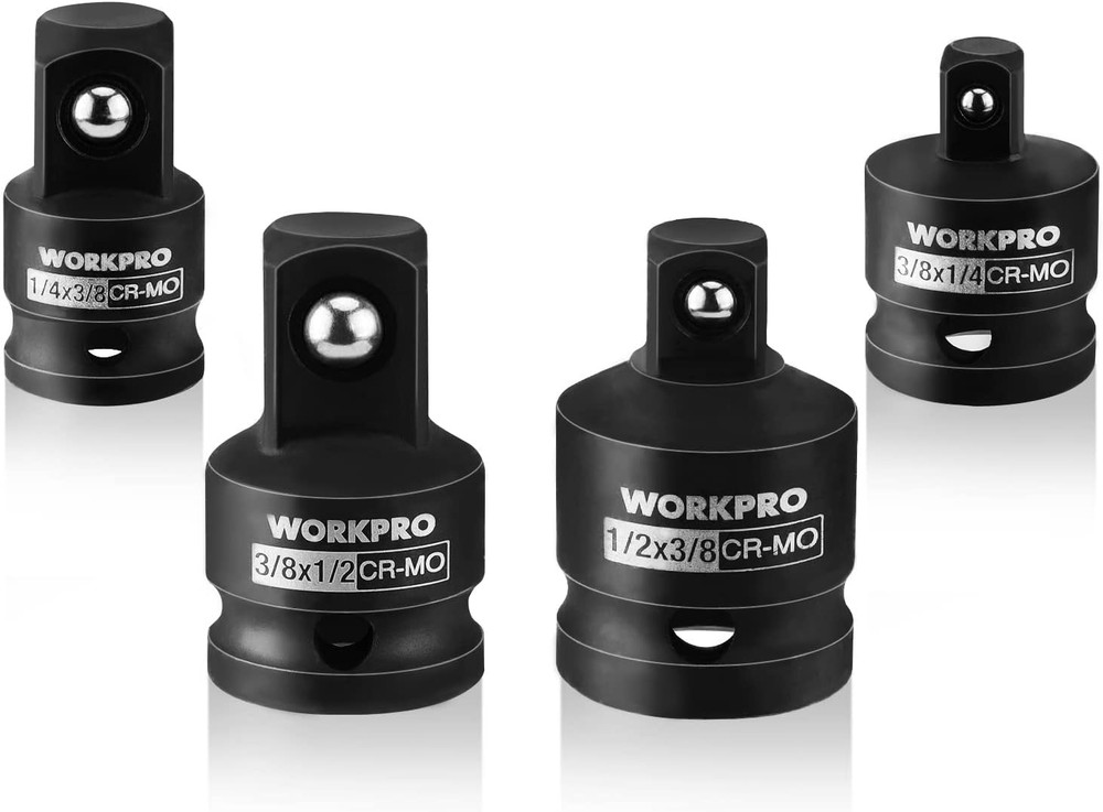 WORKPRO 4-Piece Impact Socket Adapter and Reducer Set, 1/4", 3/8", 1/2" Drive So