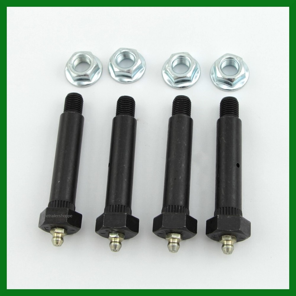 Trailer Spring Shackle Bolt with Grease Zerk & Nut 9/16" X 3-1/2" Long 4 Pc. Set