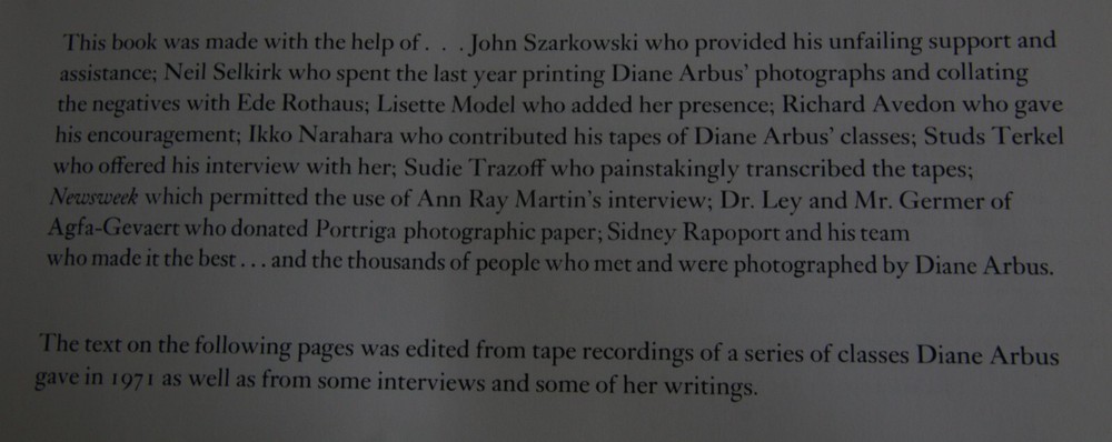 Diane Arbus An Aperture Monograph, Hardback 1972 Edition