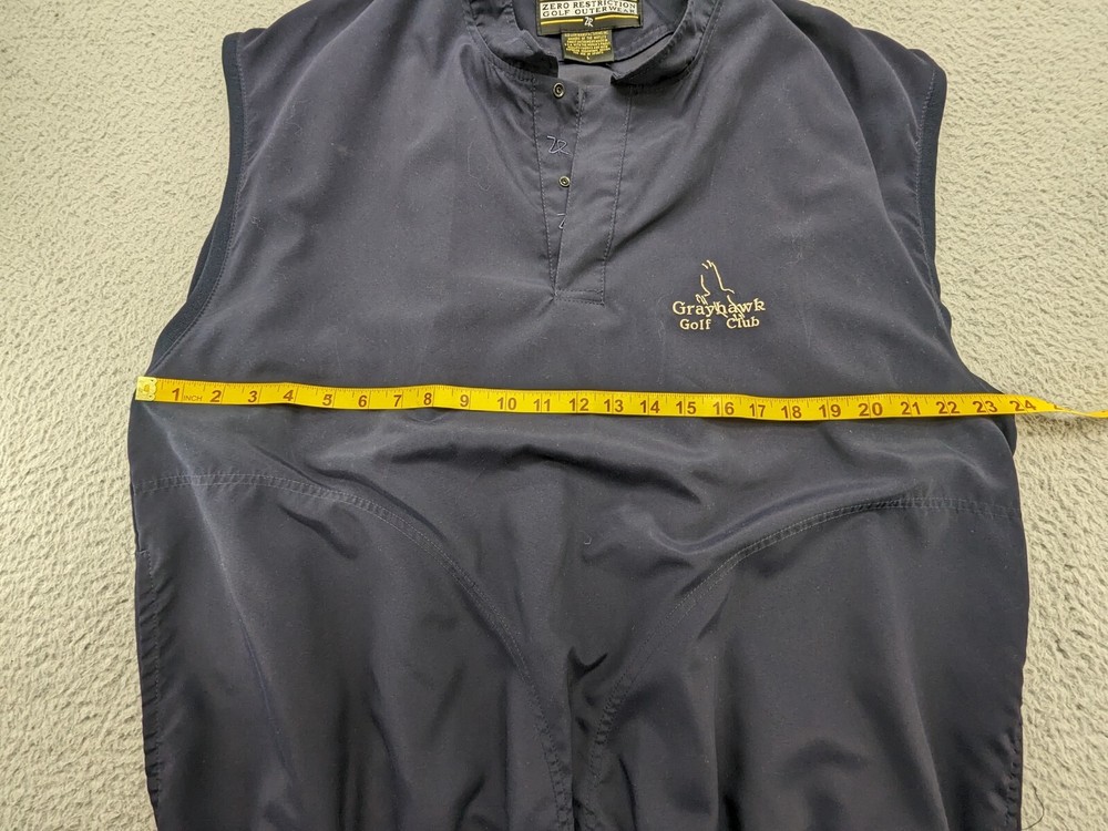 Zero Restriction Vest Mens Large Blue Golf ⛳ Pullover Grayhawk GC Logo $168