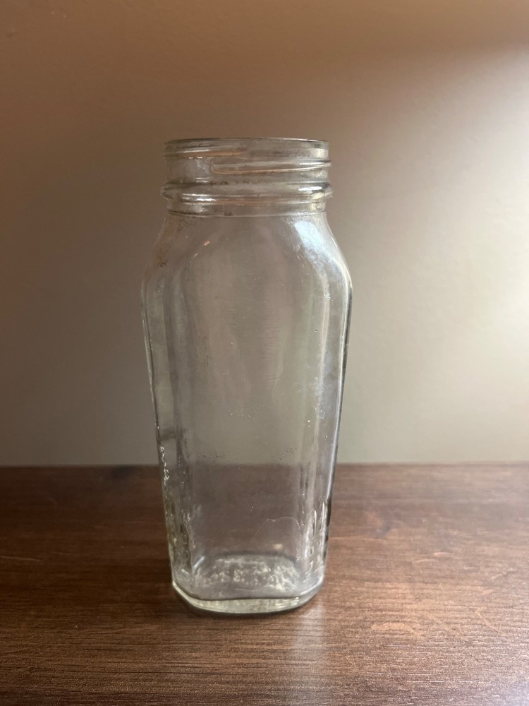 vintage clear glass bottle/jar