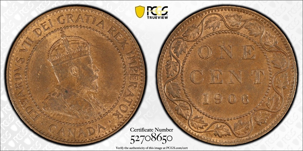 1906 Canada large cent PCGS MS63RB