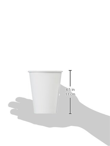 1000 Pack 12oz Amazon Basics Disposable Paper Cups For Hot/Cold White