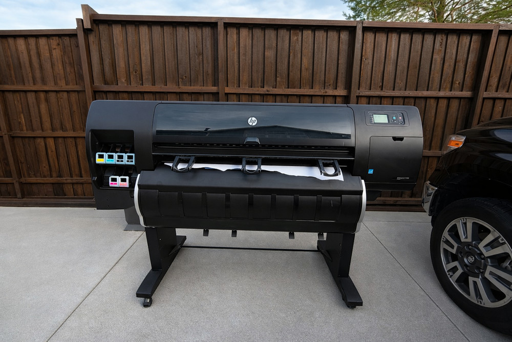 HP DesignJet T7200 Large Format Plotter Printer 42" Wide Used Working