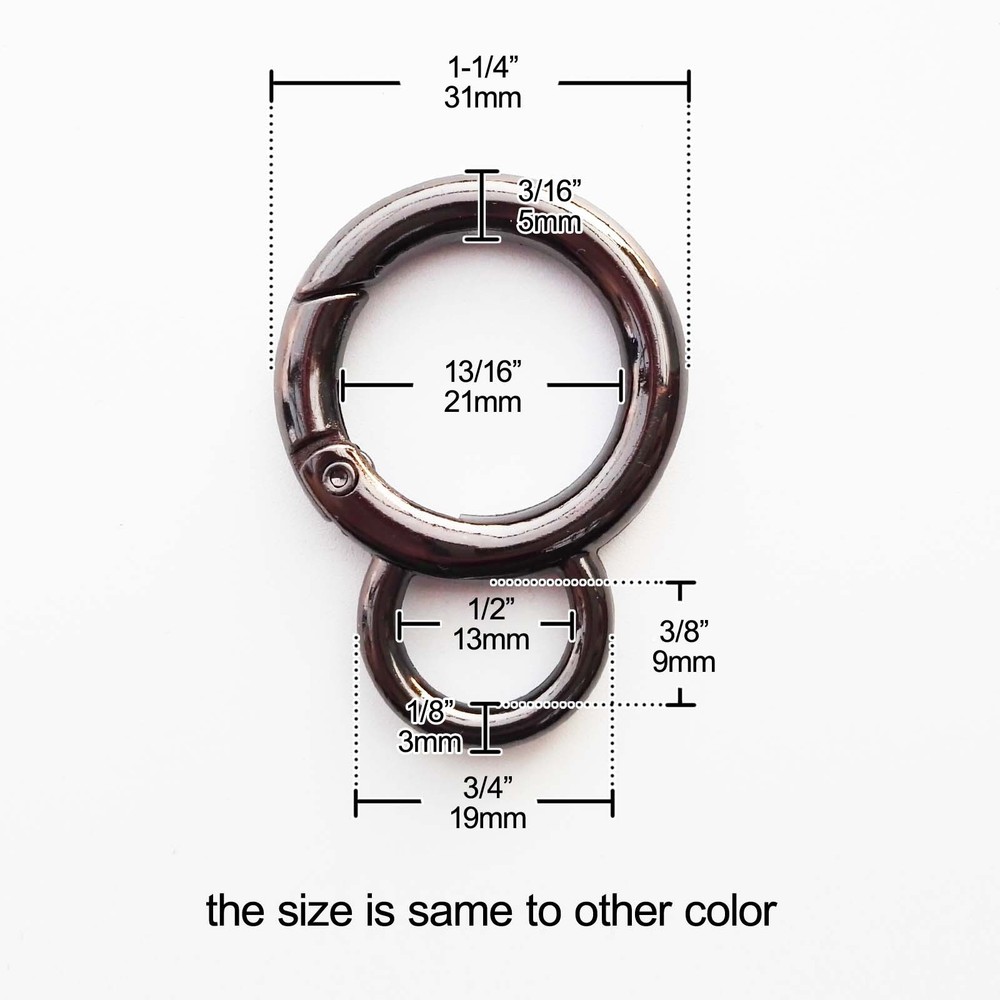 10pcs clip spring door double ring key ring hook buckle pocket buckle strap