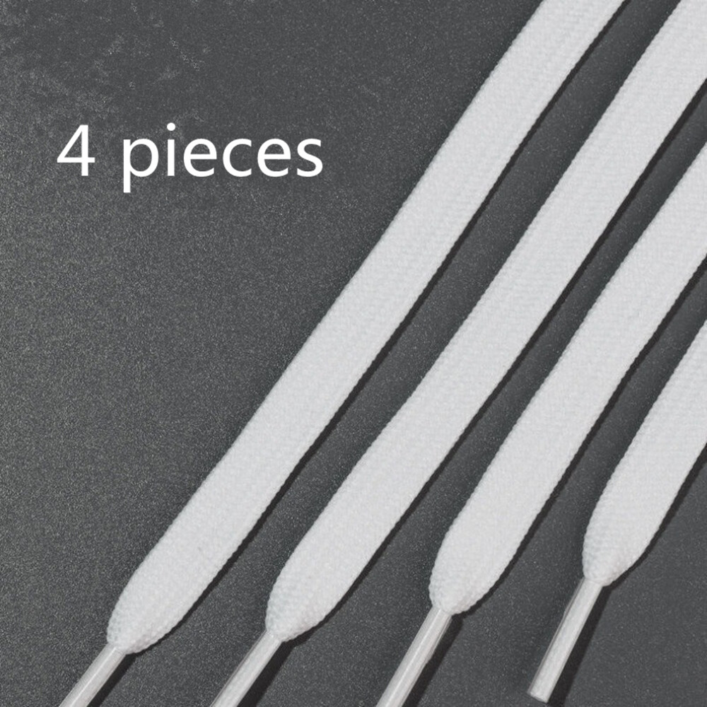 4pcs 120cm Polyester Double-Layer White Shoelaces Versatile Small White Shoes