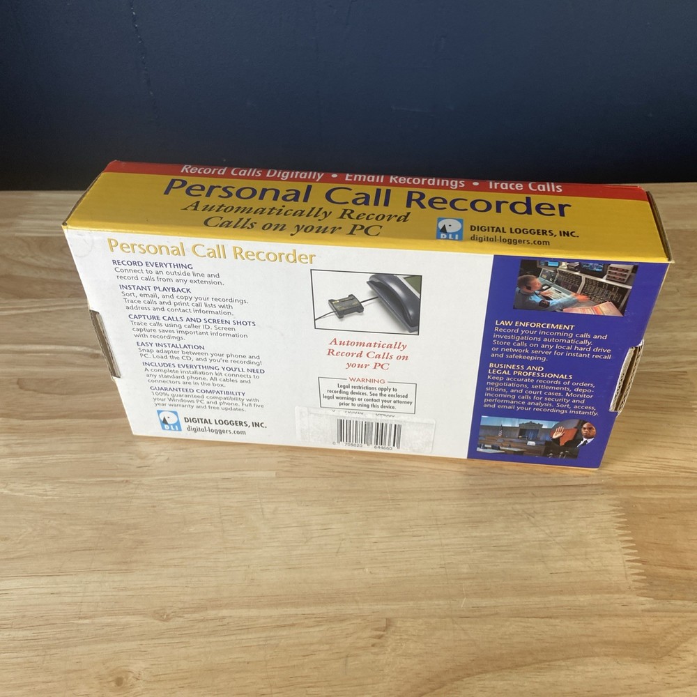 DLI Digital Loggers Personal Call Recorder for PC NOS