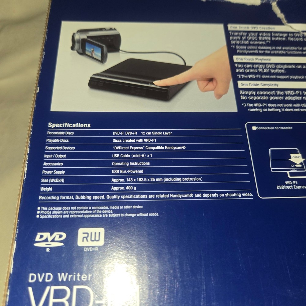 Sony DVDirect Express Multi-Function DVD writer for Handycam UNTESTED